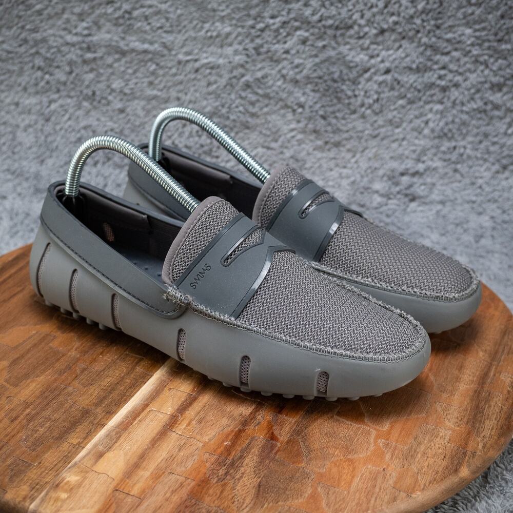 SWIMS Alloy/Gray‎ Braided Lace Lux Loafer Driver Shoes Size 7.5 EUC